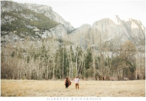 yosemite national park, northern california, sierra nevada mountains, engagement session, trees, fields, half dome, moon